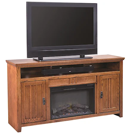 63" Fireplace Console with 2 Doors